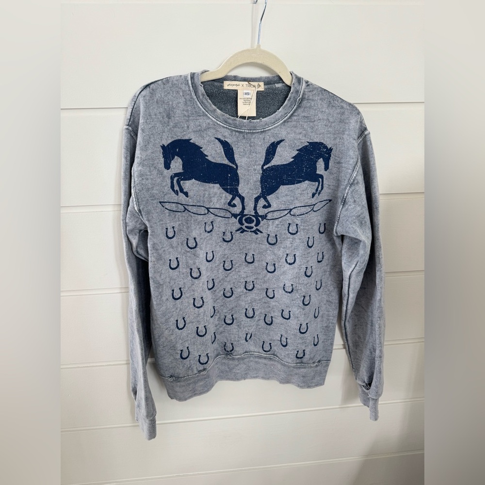 Free People x Tricia Fix Horse Sweatshirt NWT XS EXCLUSIVE